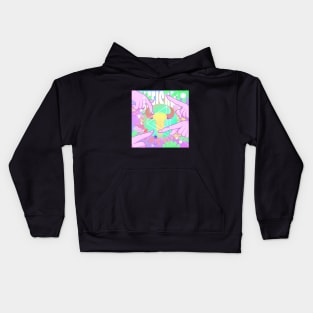 Dope pointing to a bull year drawing Kids Hoodie